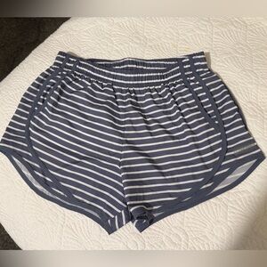 Calvin Klein Navy and White Striped Sleep Shorts